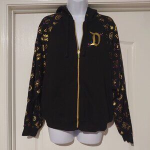 Disney Sleeping Beauty Castle Gold Full Zip Hoodie M Storybook Nostalgic